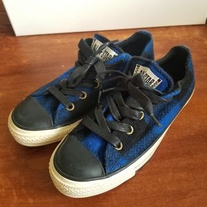 Converse All Stars Blue Plaid Fleece Shoes